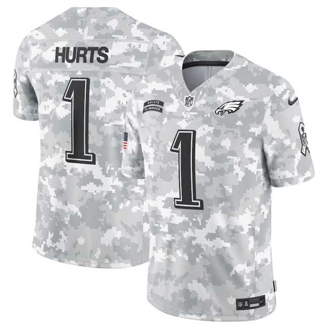 Men's Philadelphia Eagles #1 Jalen Hurts 2024 Arctic Camo Salute To Service Limited Stitched Jersey Dyin,We sell and wholesale Men's Philadelphia Eagles #1 Jalen Hurts 2024 Arctic Camo Salute To Service Limited Stitched Jersey Dyin on line form chian!